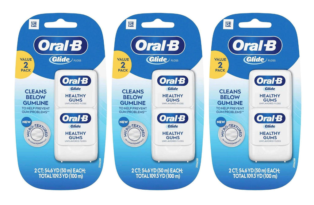 Glide Floss Healthy Gums Unflavored 109.3 Yards Value 2-Pack (Pack of 3)