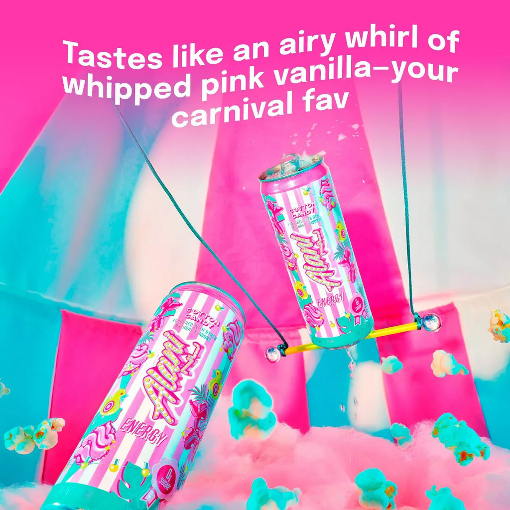 Energy Drink Cotton Candy, Sugar Free, Low Calorie Energy Drinks, 12 Fl Oz Cans, 8 Pack