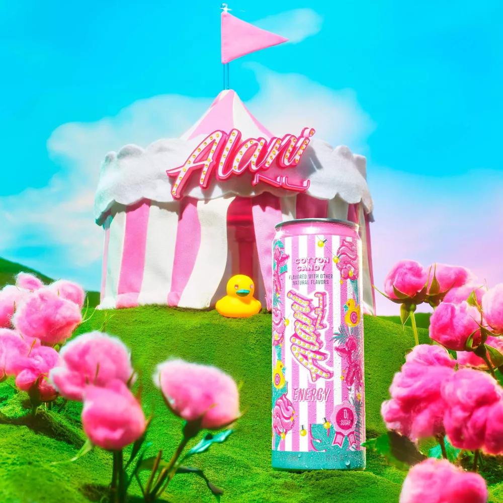 Energy Drink Cotton Candy, Sugar Free, Low Calorie Energy Drinks, 12 Fl Oz Cans, 8 Pack