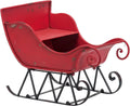 Christmas Sleigh Outdoor Decorations Large-sized Worn Red Metal Santa Sleigh Toy Decoration Gift Basket Winter Decorations Indoor Christmas Garden Santa Sleigh Decoration - 39 inches (Sleigh-L)