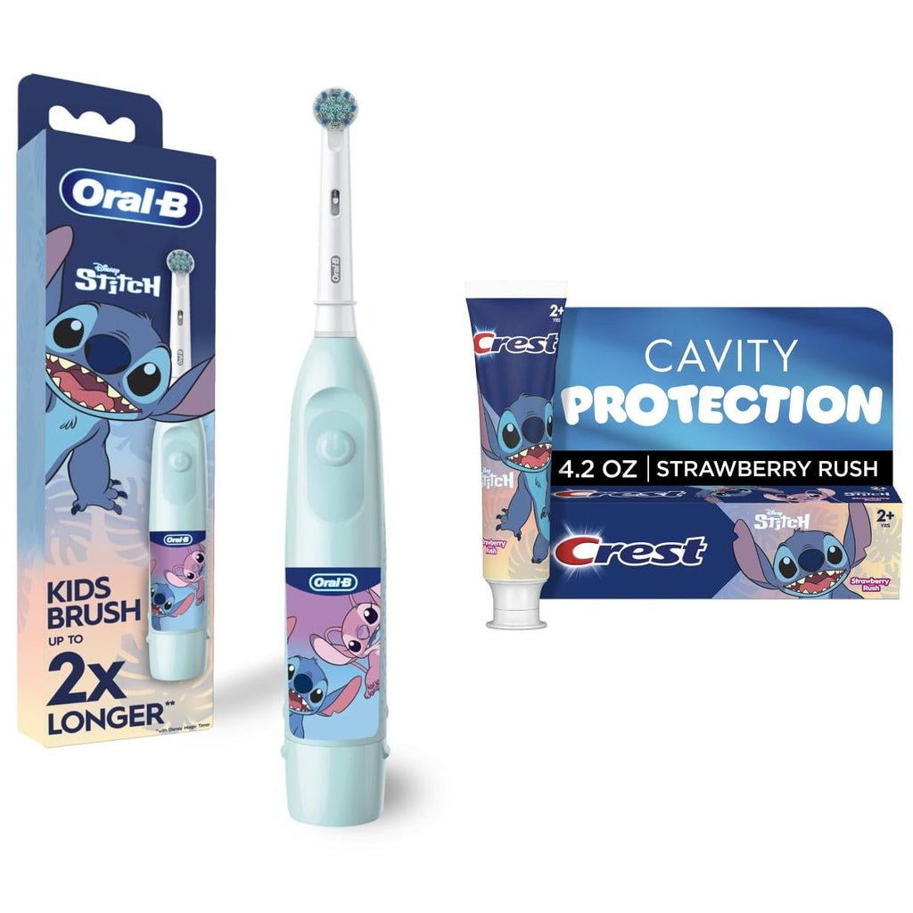 Lilo &amp; Stitch Battery Toothbrush and Crest Stitch Toothpaste Bundle