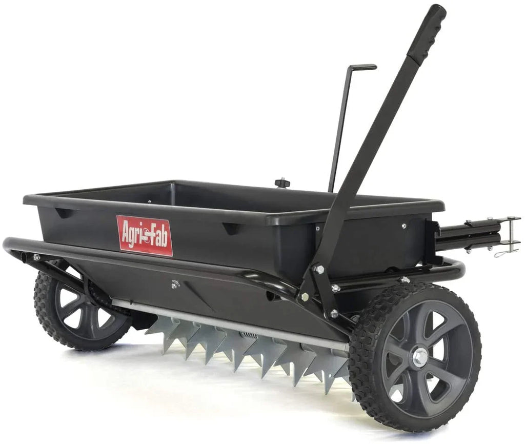 Tow-Behind Lawn & Garden Spiker/Seeder/Drop Spreader for Seed,Fertilizer, Salt, Ice Melt; Designed to Pull Behind Lawn & Garden Tractors