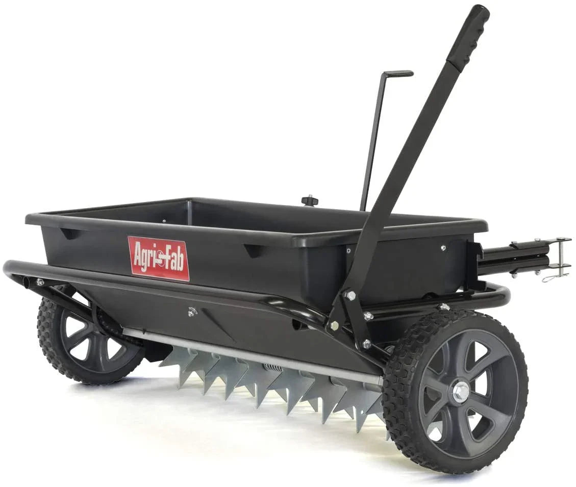 Tow-Behind Lawn & Garden Spiker/Seeder/Drop Spreader for Seed,Fertilizer, Salt, Ice Melt; Designed to Pull Behind Lawn & Garden Tractors