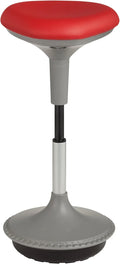 Adjustable-height office desk and active learning stools for classrooms, foam-filled backless rocking stools with rocking function, in gray color
