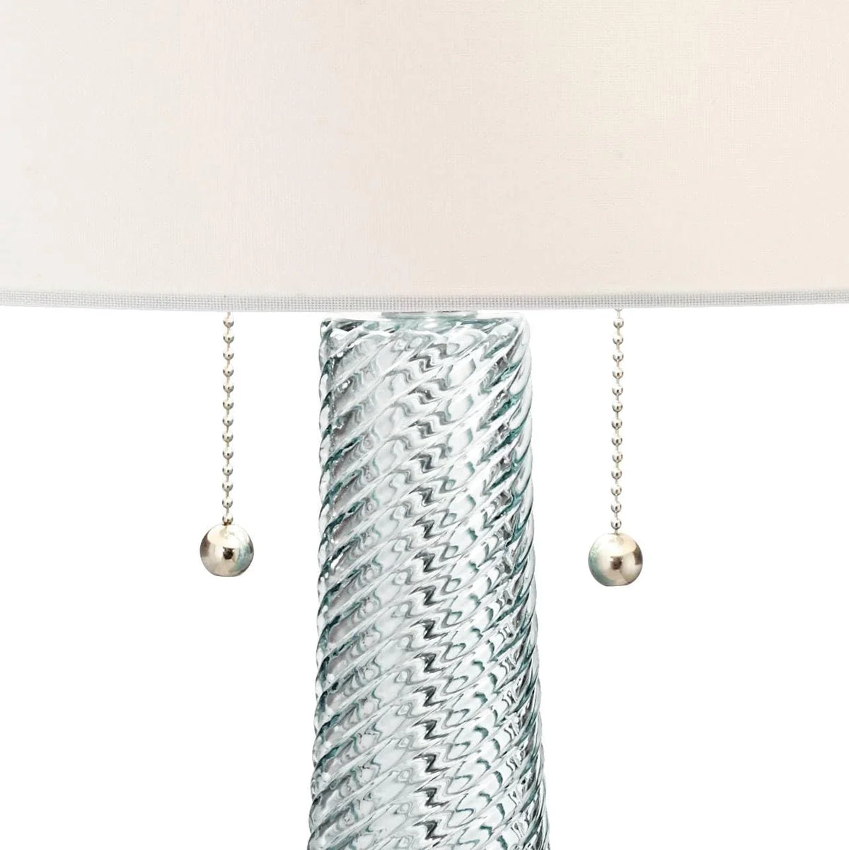 Modern desk lamp, 28.5 inches high, 2 sets. Features a sky-blue textured glass lampshade and a white cylindrical lampshade with a vortex pattern. Suitable for living room, bedroom, bedside table, night light, office, and home use.