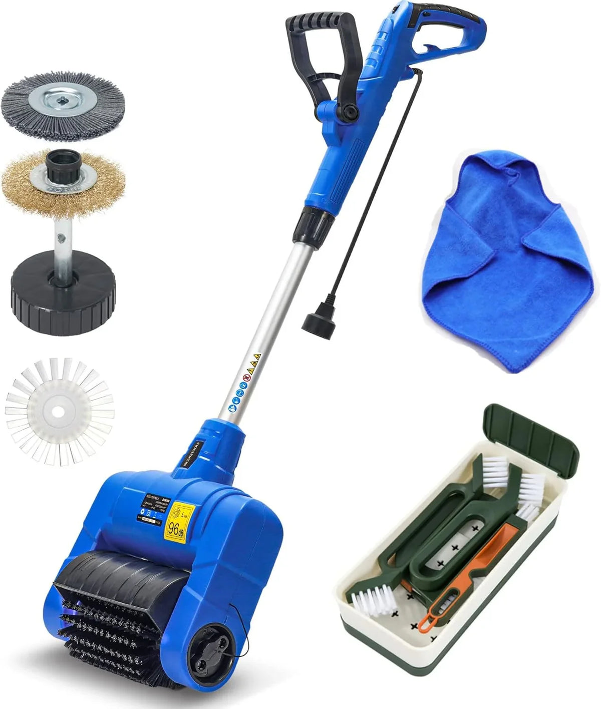 Grout Cleaner Machine with Grout Brush,Heavy Duty with Wire Surface Brush,Standy Safety Grout Scrubber,Moss,Weed Between Floor Tiles,Patio,Board,Bricks, (Outdoor Bundle)
