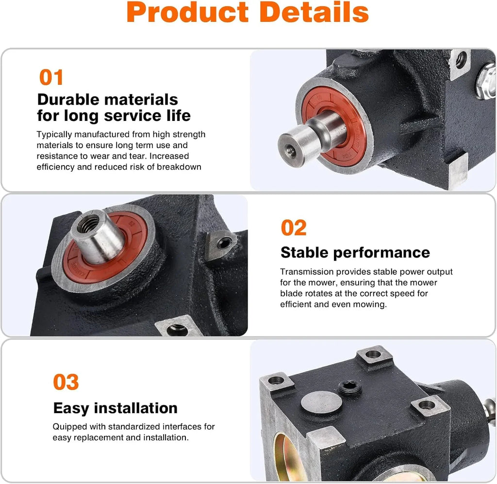 Grass mower chassis gearbox, compatible with John Deere 425, 445, and 455 tractors, suitable for 48-inch, 54-inch, and 60-inch grass mower chassis, replaceable