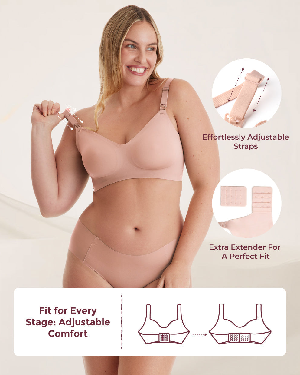 Ultra Soft Seamless Nursing Bra YN21 & DEX - 4-in-1 Hands Free Seamless Stretch Fabric Pumping Bra Bundle