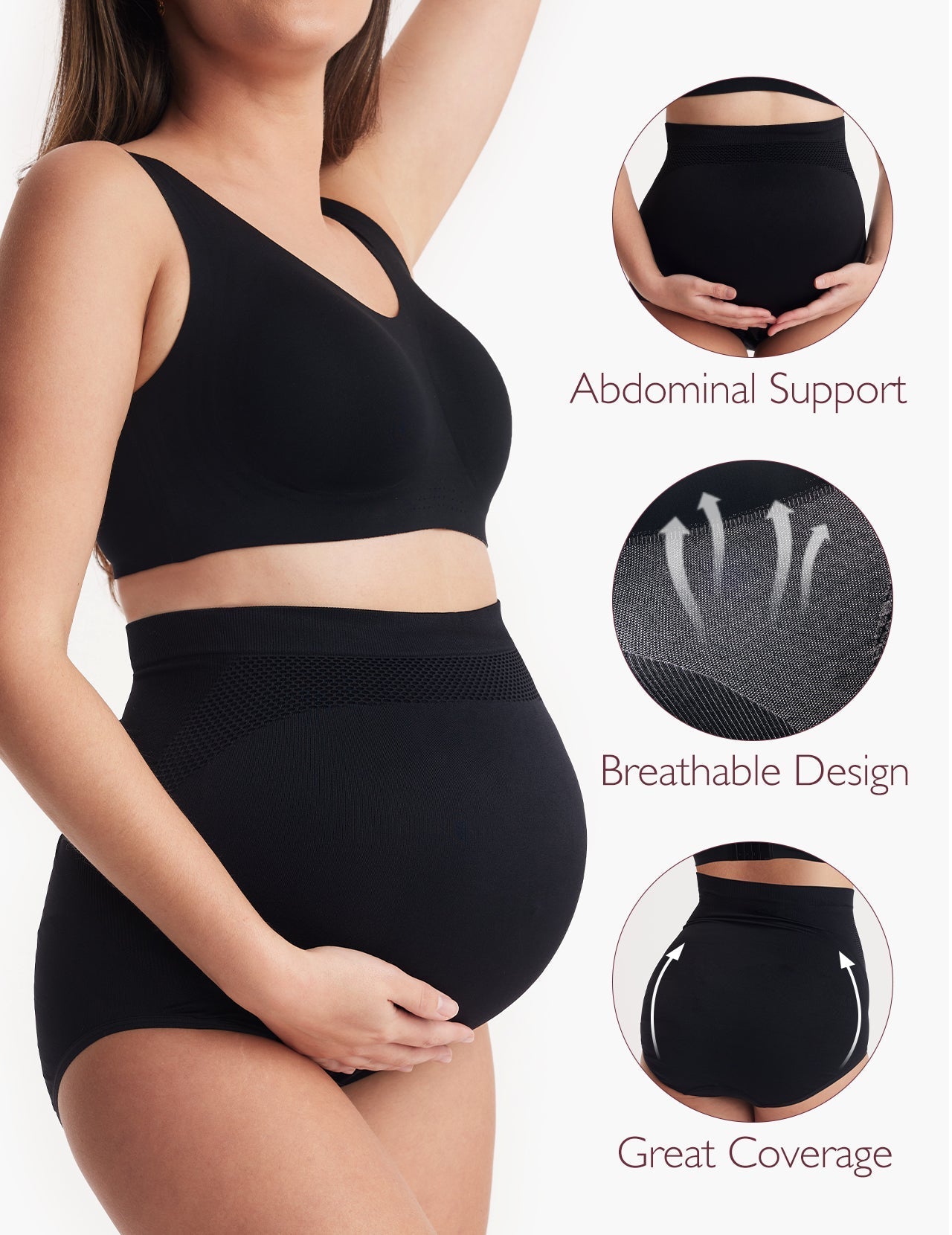 Ergonest Maternity Belly Band & High Waist Pregnancy Underwear &  Pregnancy Wedge Pillows Bundle
