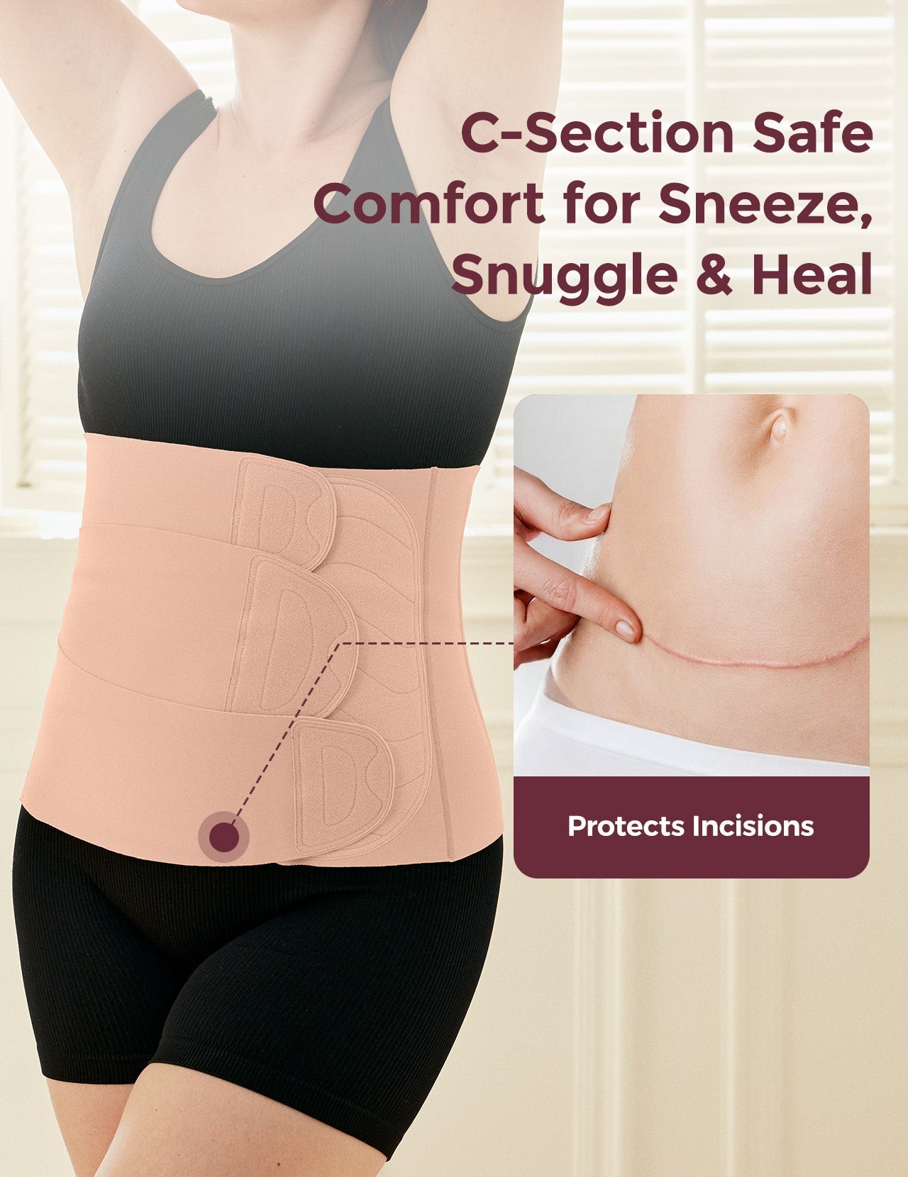 Postpartum Essential Kit:Postpartum Belly Wrap + Nursing bra