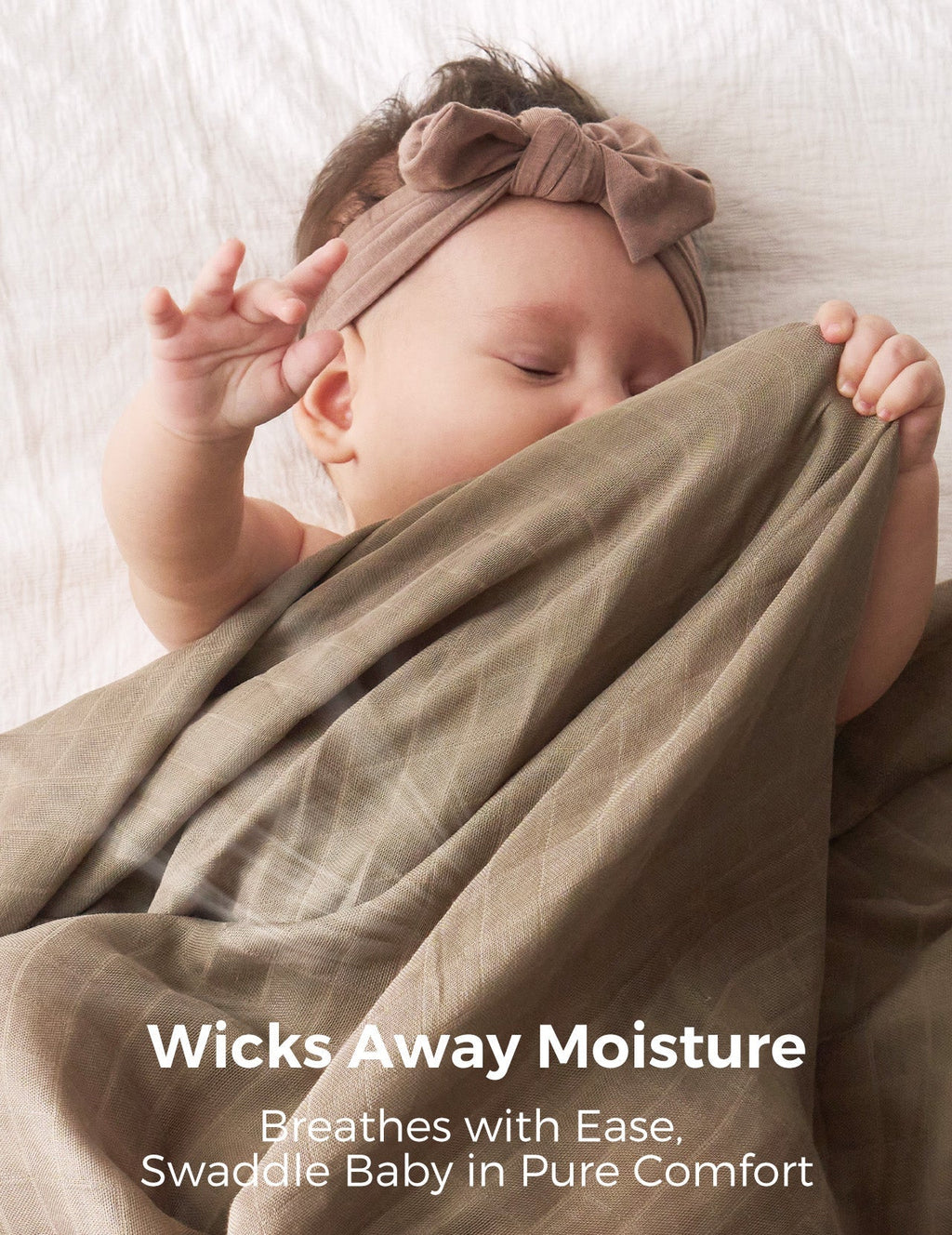 Momcozy Softness Swaddle Blankets -  Brown (4 Pack)
