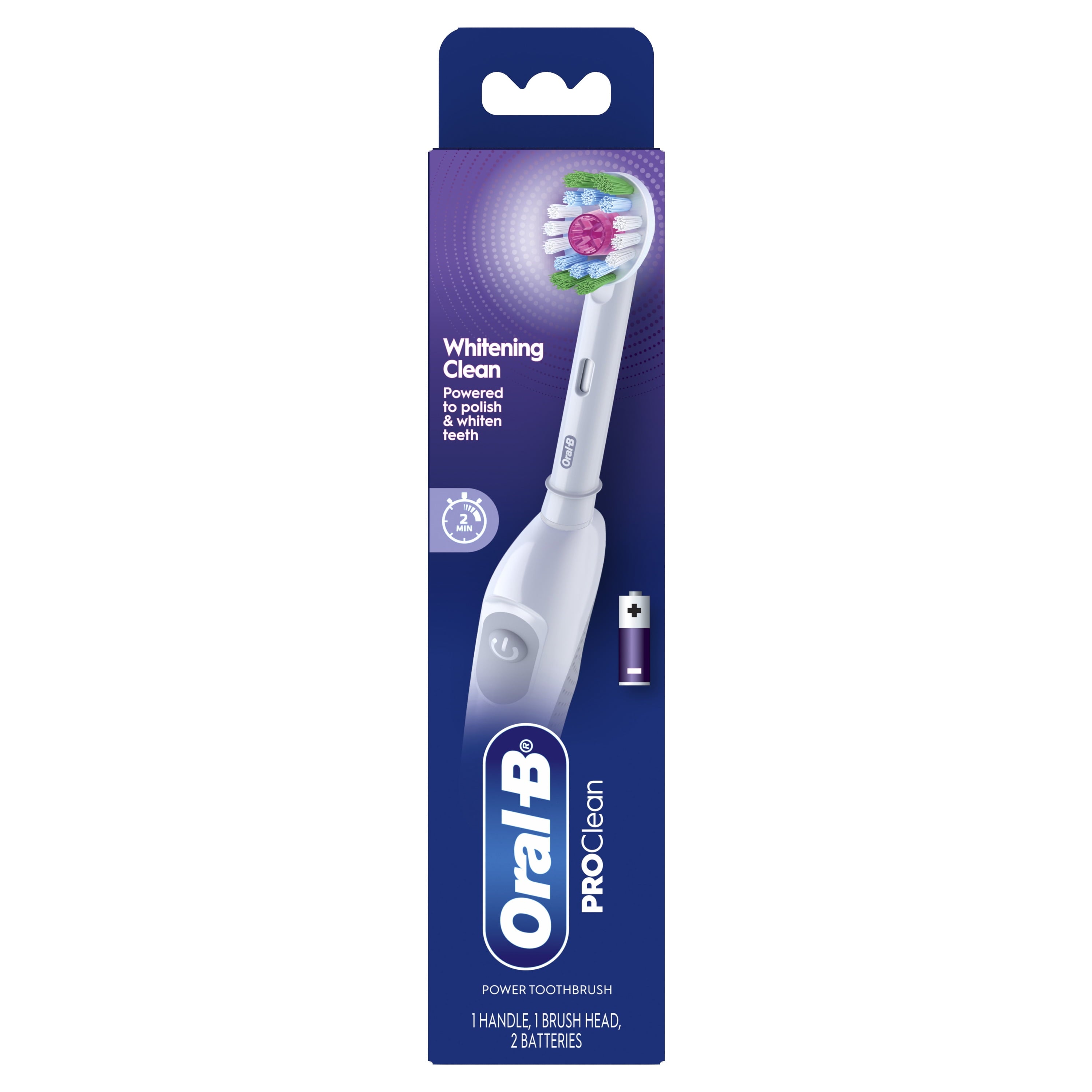 Pro 100 3D White, Battery Toothbrush, White
