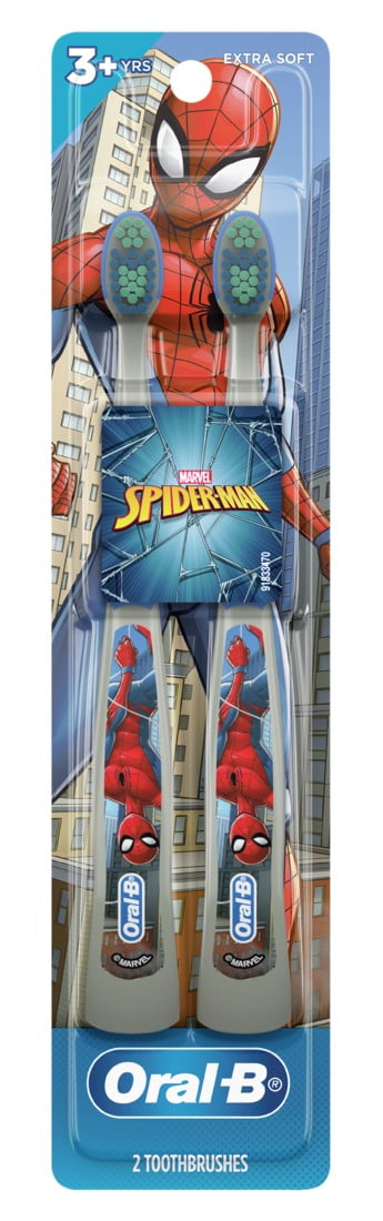 Toothbrush Kids Spiderman Extra Soft 2-Pack (Pack of 3)