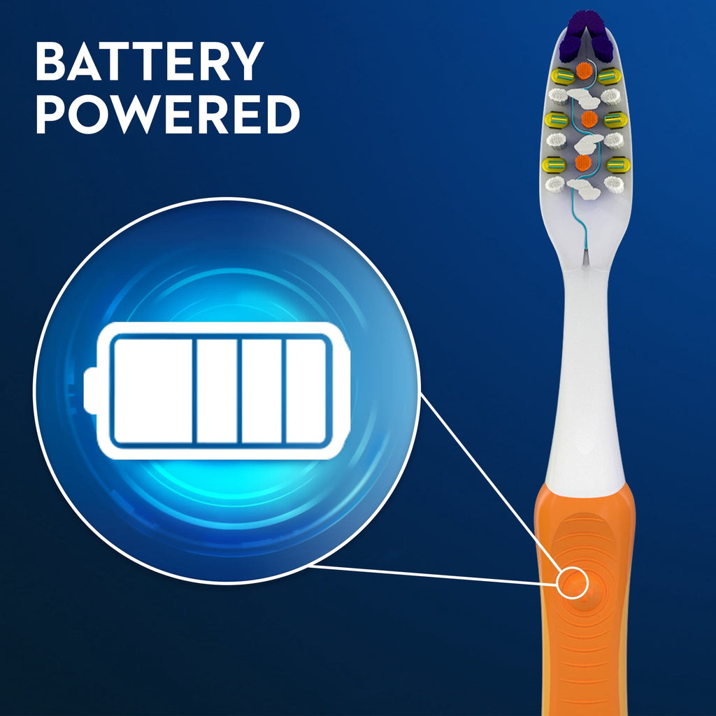 Toothbrush, Vibrating Pulsar Battery Toothbrush, Medium, 1 Count, Adults and Children 3+