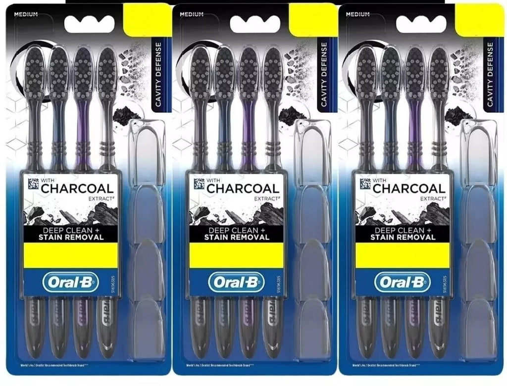 Charcoal Toothbrush 12 Pack - Medium Bristles -  Care Dental Kit