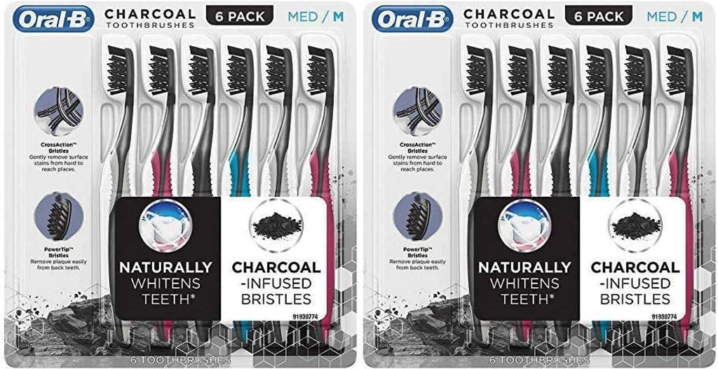 Charcoal Toothbrush 12 Pack - Medium Bristles -  Care Dental Kit