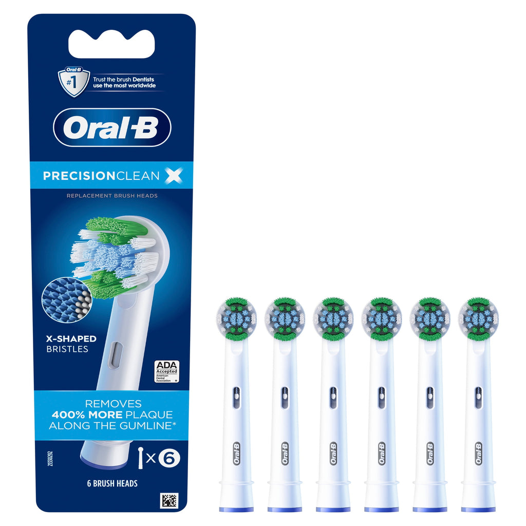 Toothbrush Heads, PrecisionCleanX X-Filament Replacement Brush Heads, 6 Count