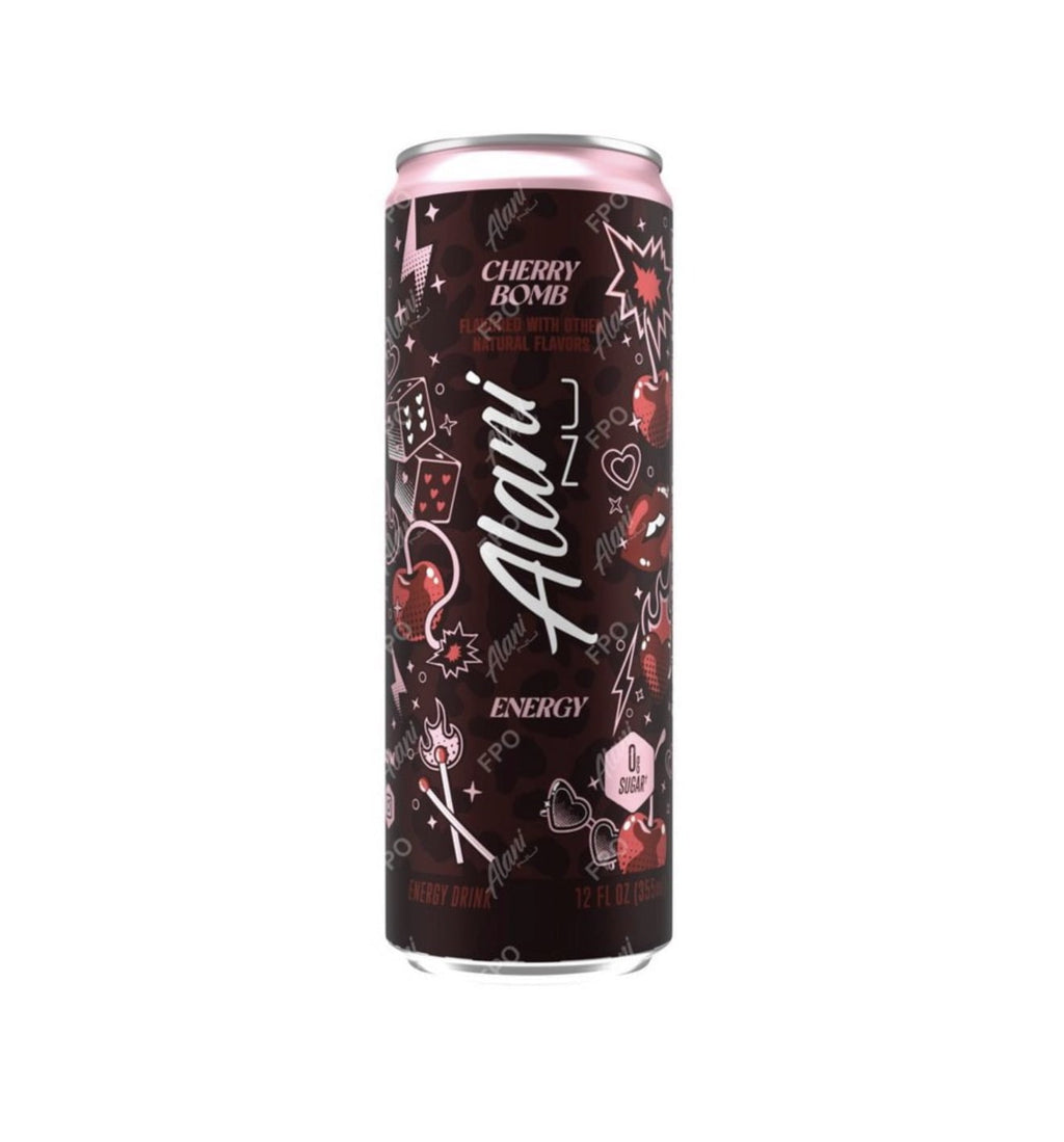 CHERRY BOMB, ENERGY DRINK, SUGAR FREE, LOW CALORIE, 12 fl oz. CANS, 4 pack