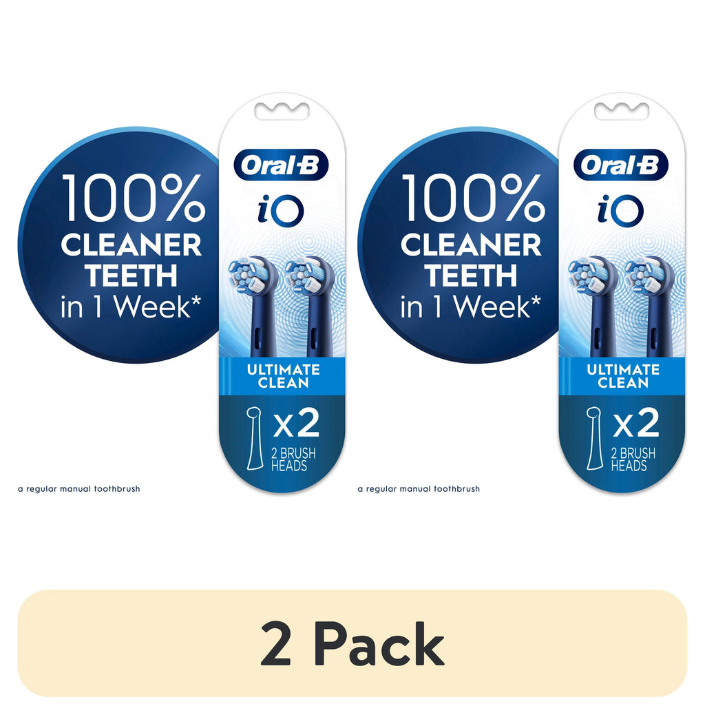 ‑B Toothbrush Heads, iO Ultimate Clean Electric Toothbrush Replacement Heads, Black, 2 Count