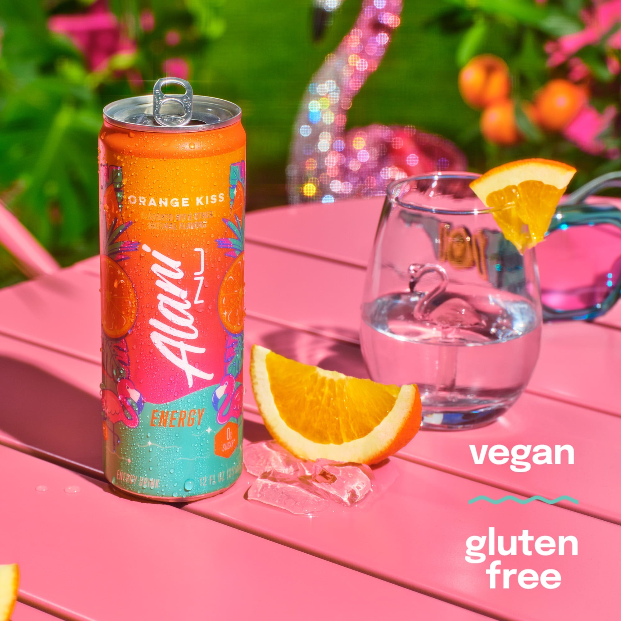 Sugar Free Energy Drink, Orange Kiss, 12 fl oz, 12 Pack, Cans, 200mg Caffeine
