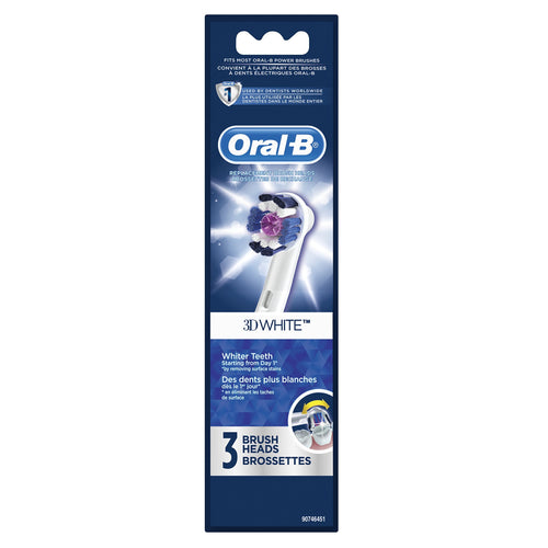 3D White Electric Toothbrush Replacement Brush Heads Refill, 3 Count