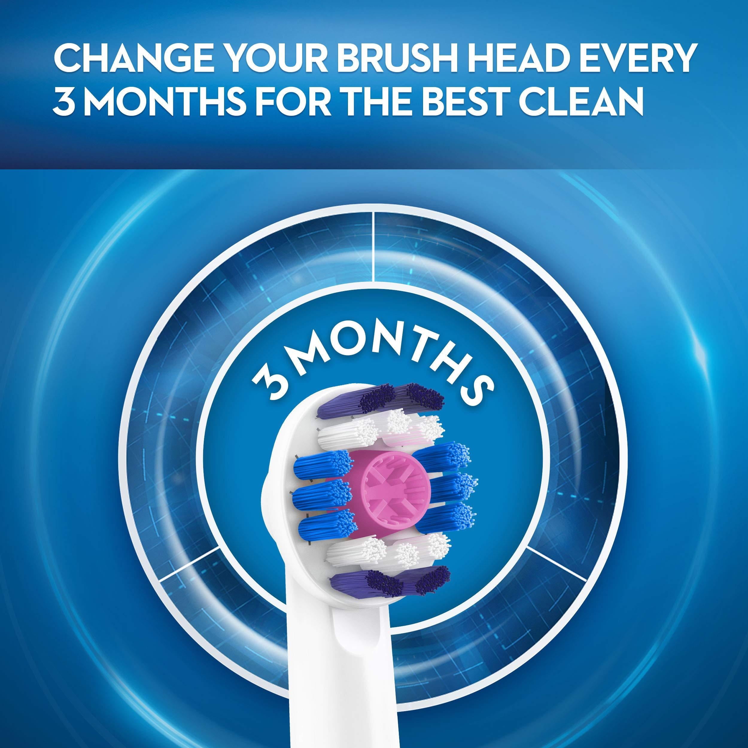 3D White Electric Toothbrush Replacement Brush Heads Refill, 3 Count