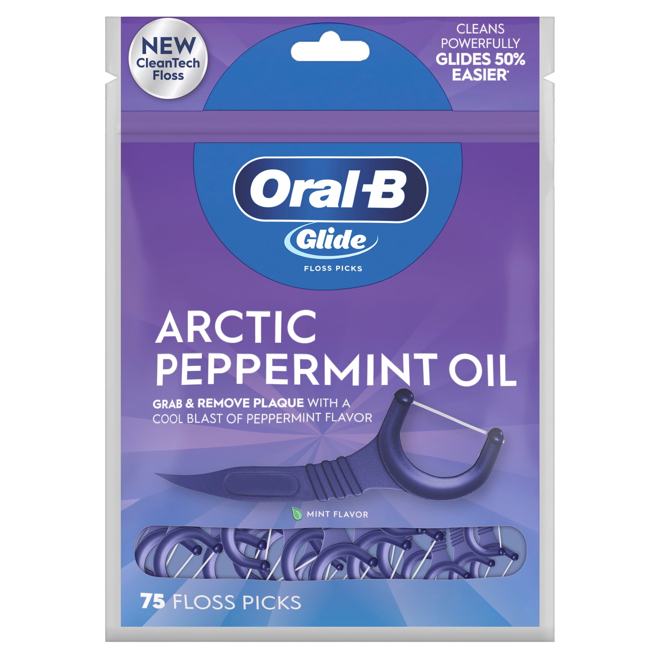‑B Floss, Glide Arctic Peppermint Floss Picks 150 Count