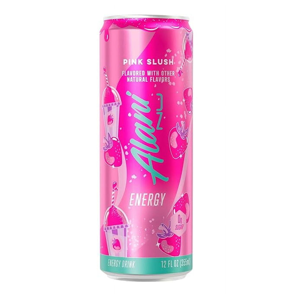 New  Energy Drink, Pink Slush Flavor, Sugar-Free, 12 fl oz Low-Calorie Energy Boost (Pack of 6)