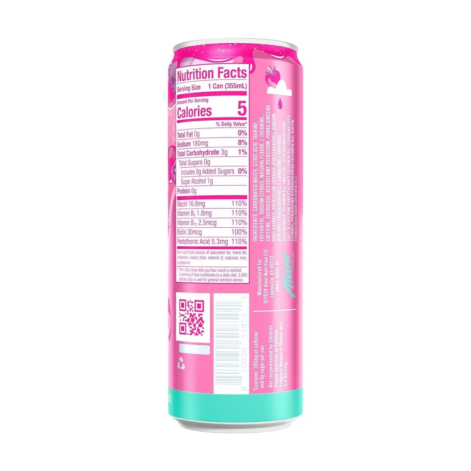 New  Energy Drink, Pink Slush Flavor, Sugar-Free, 12 fl oz Low-Calorie Energy Boost (Pack of 6)