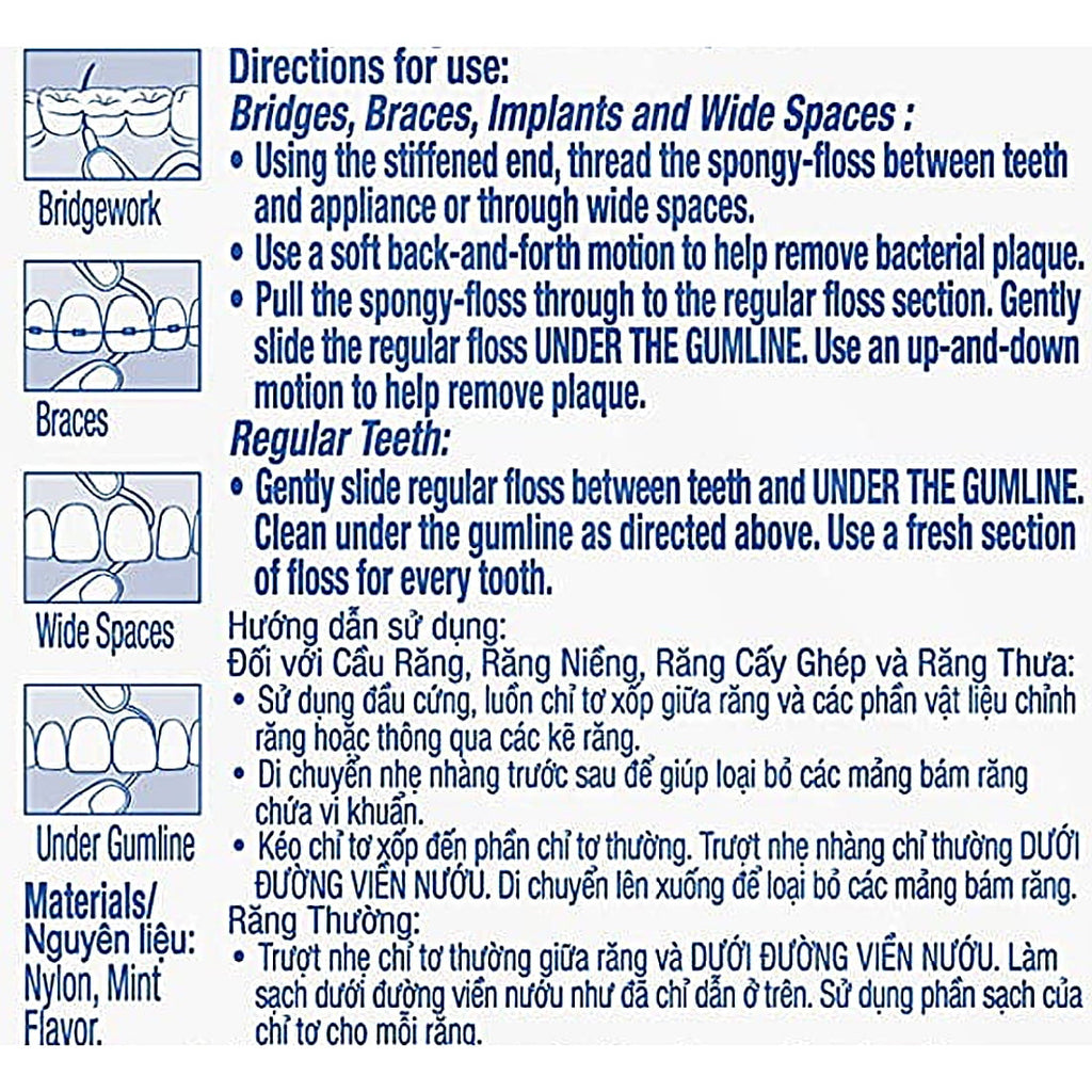 Super Floss Pre-Cut Dental Floss Strands, Mint, 50 Ct, 3 Pack