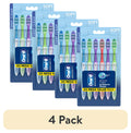 (4 pack)  Toothbrush Pack, Essential Clean Manual Toothbrushes, Soft Bristles, 6 Count