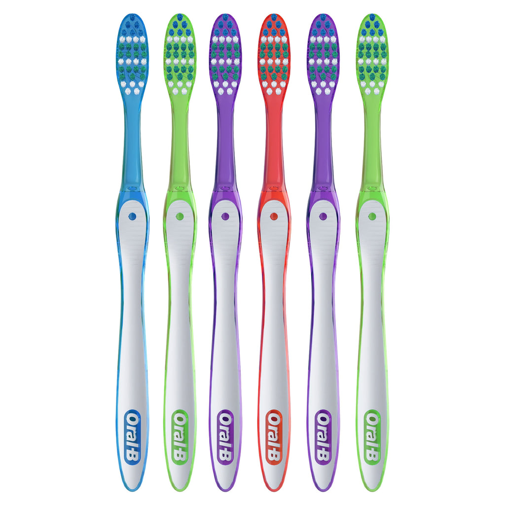(4 pack)  Toothbrush Pack, Essential Clean Manual Toothbrushes, Soft Bristles, 6 Count