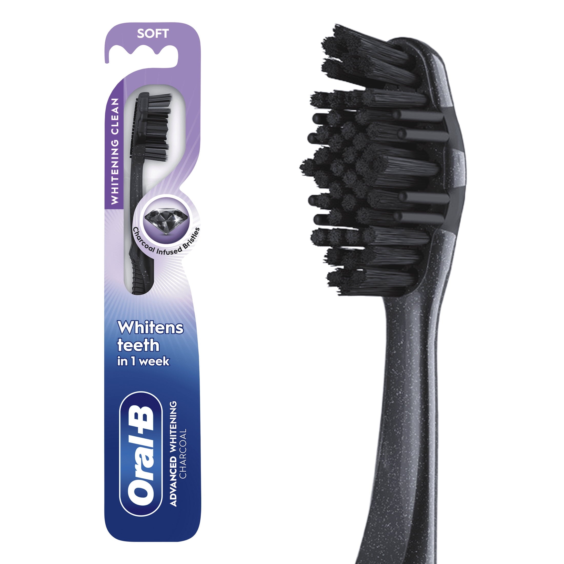 Toothbrush, Advanced Whitening Charcoal, Soft, 1 Count