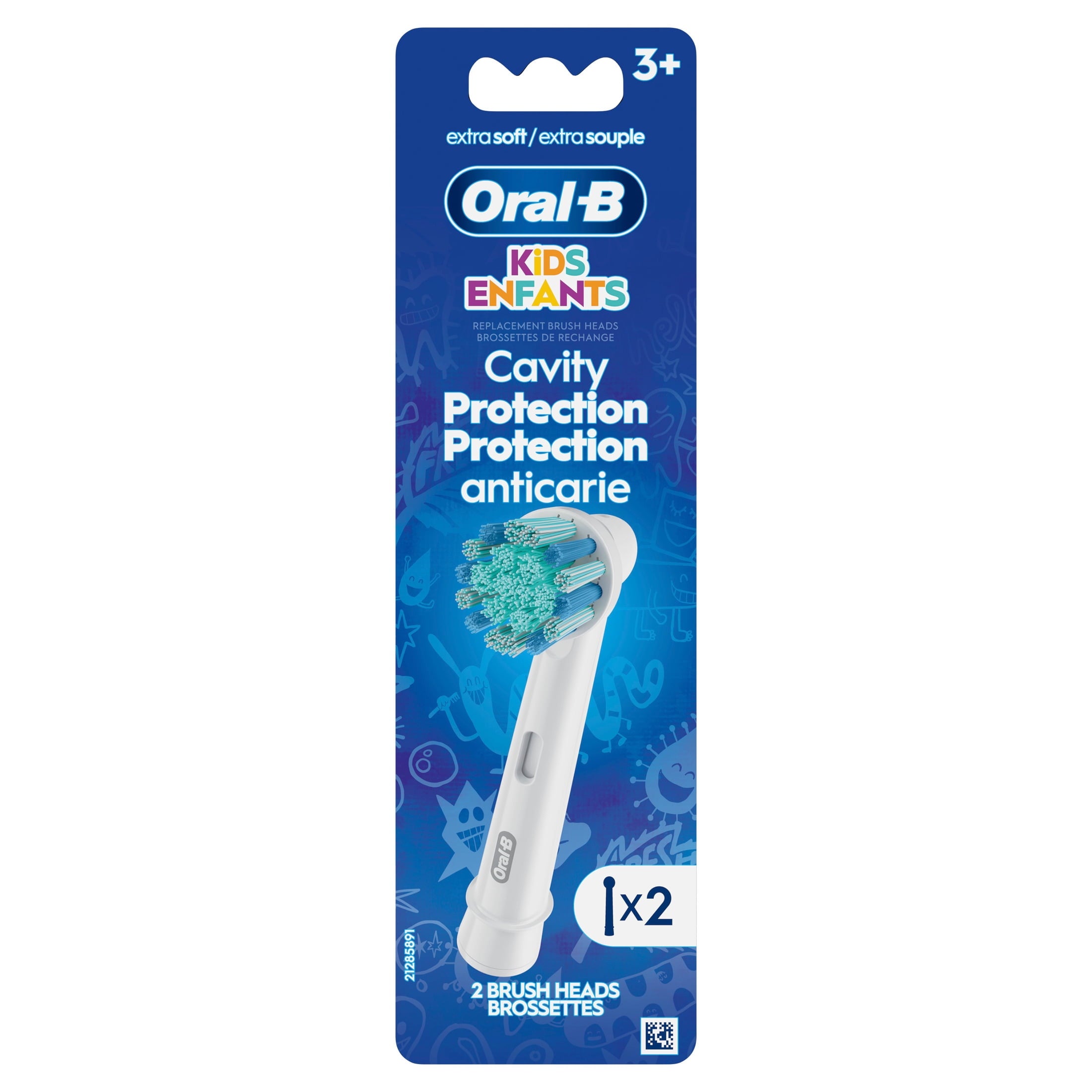 Kids Extra Soft Replacement Brush Heads, 2 count, Cavity Protection