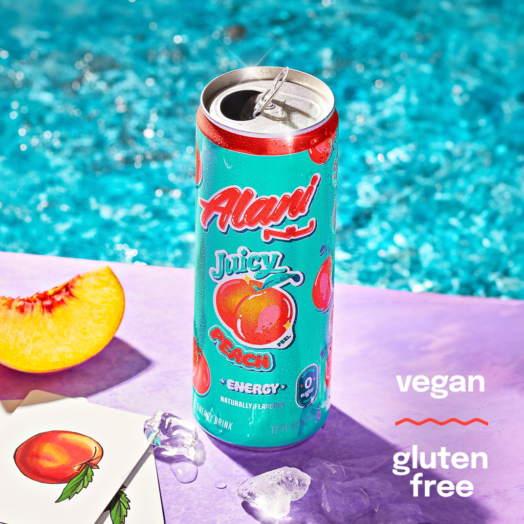 Sugar Free Energy Drink, Juicy Peach, 12 fl oz, 24 Pack, Cans, 200mg Caffeine