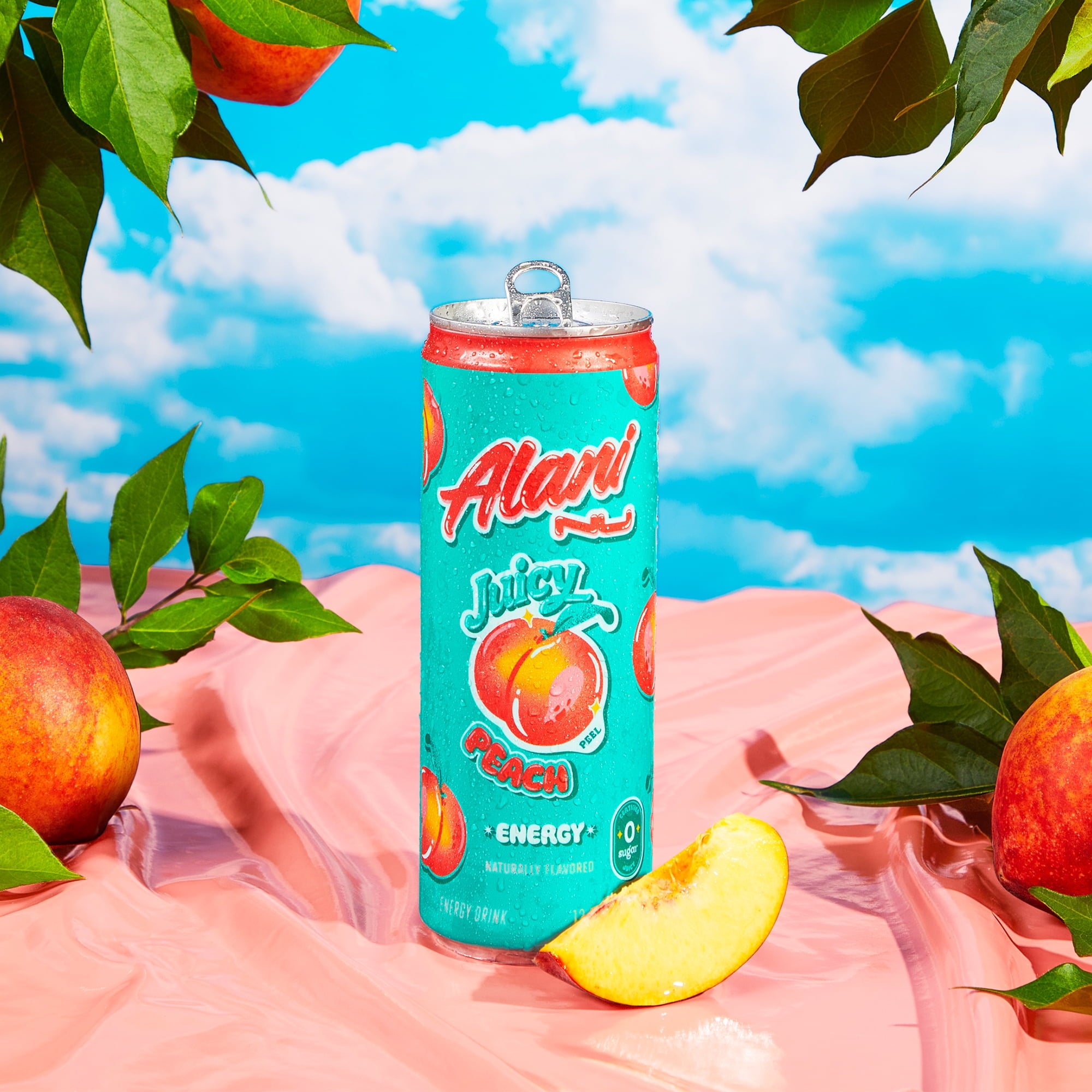 Sugar Free Energy Drink, Juicy Peach, 12 fl oz, 24 Pack, Cans, 200mg Caffeine