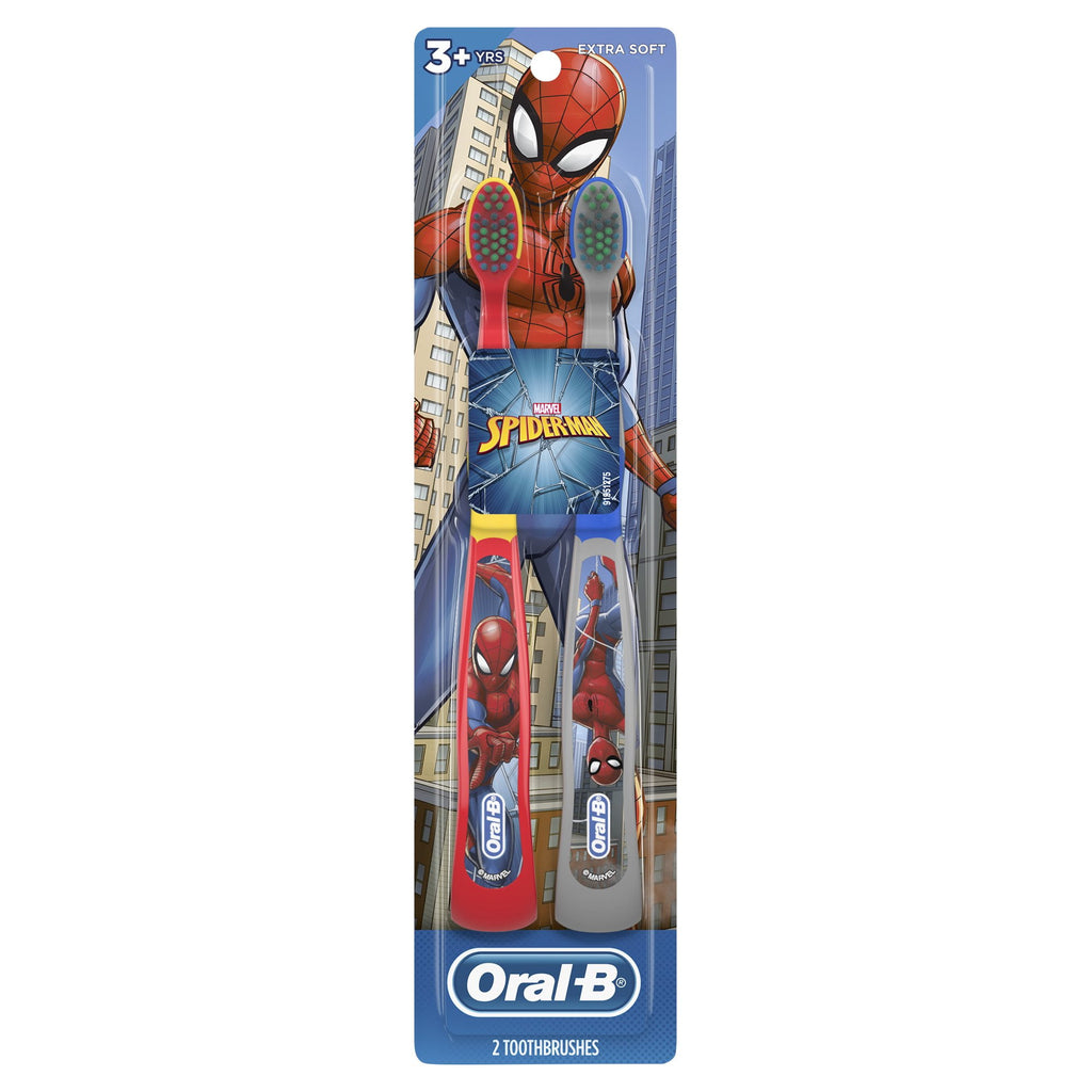 Kids Ages 3+ Spider Man Toothbrush Power Tip Bristles, 2ct, 3-Pack