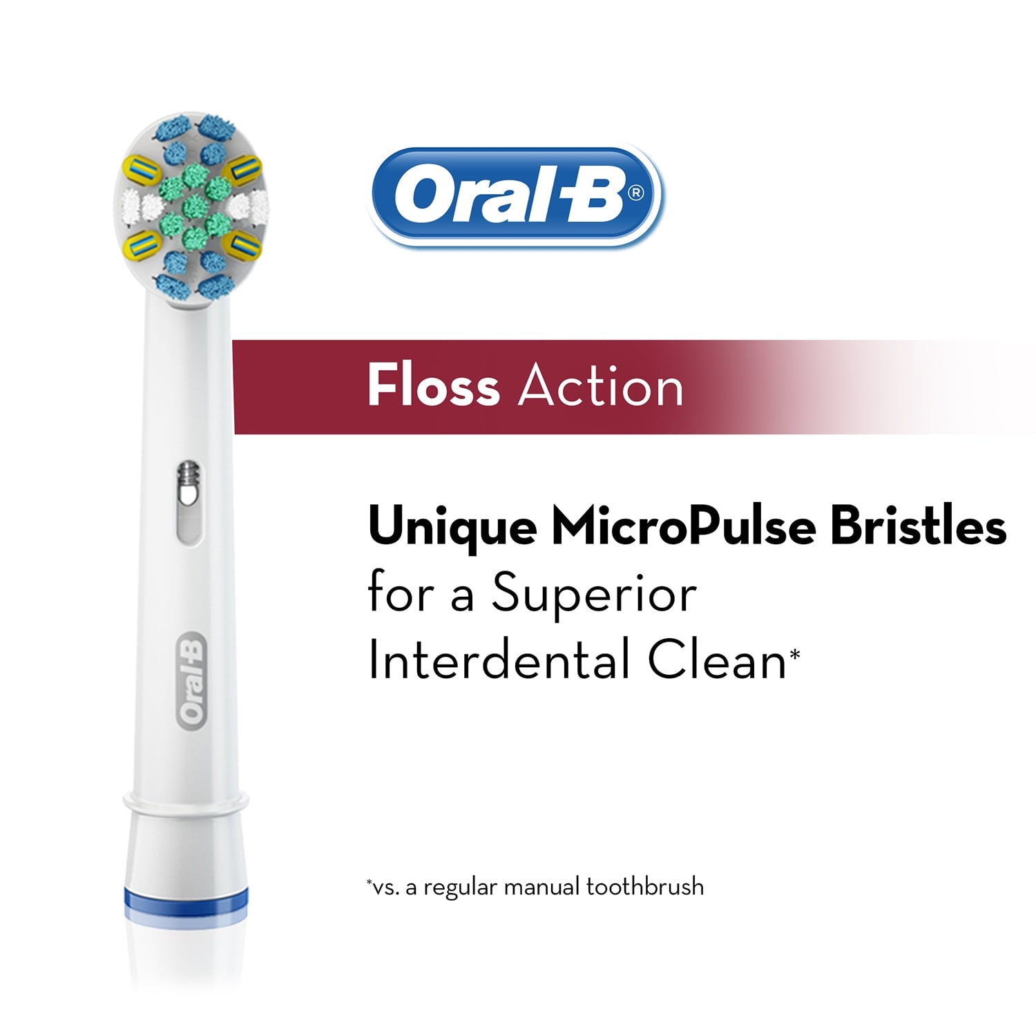 Floss Action Replacement Brush Heads 3 ct Carded Pack