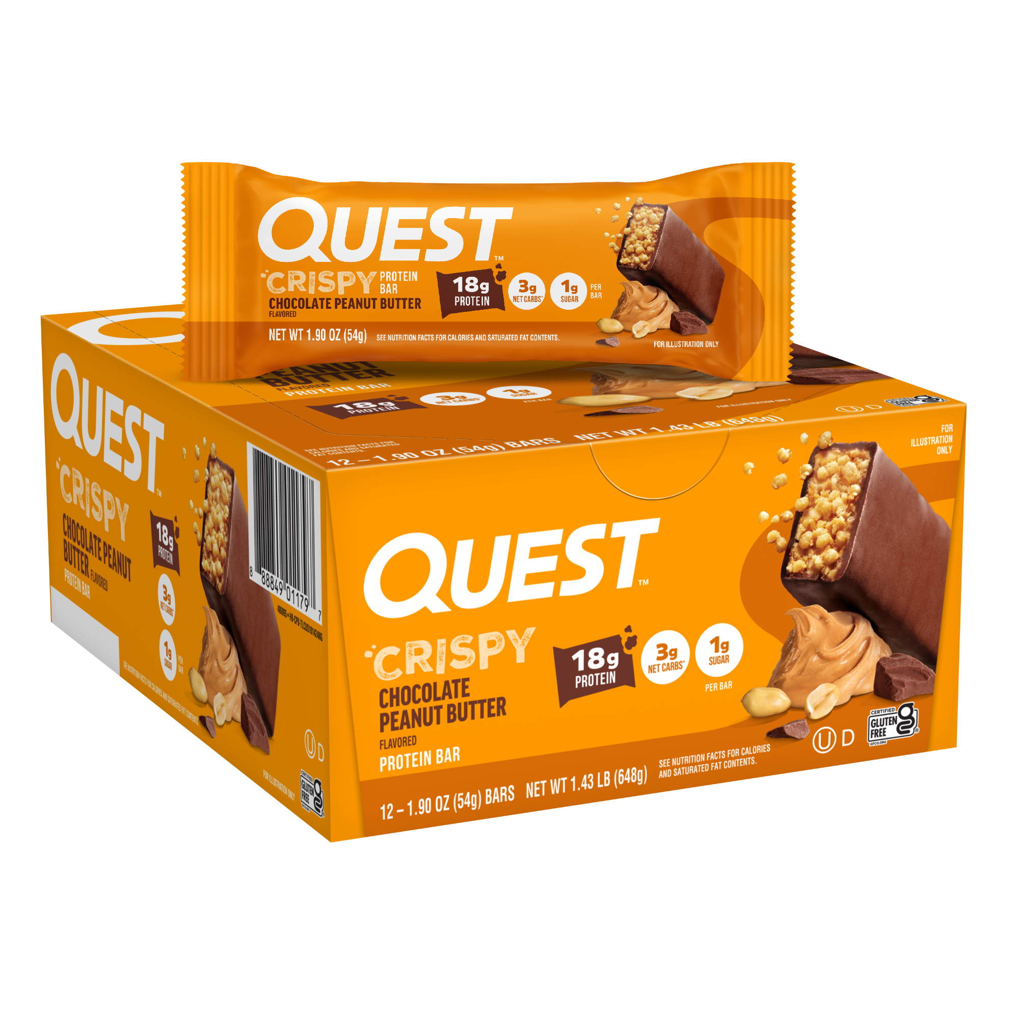 Chocolate Peanut Butter Crispy Hero Protein Bars