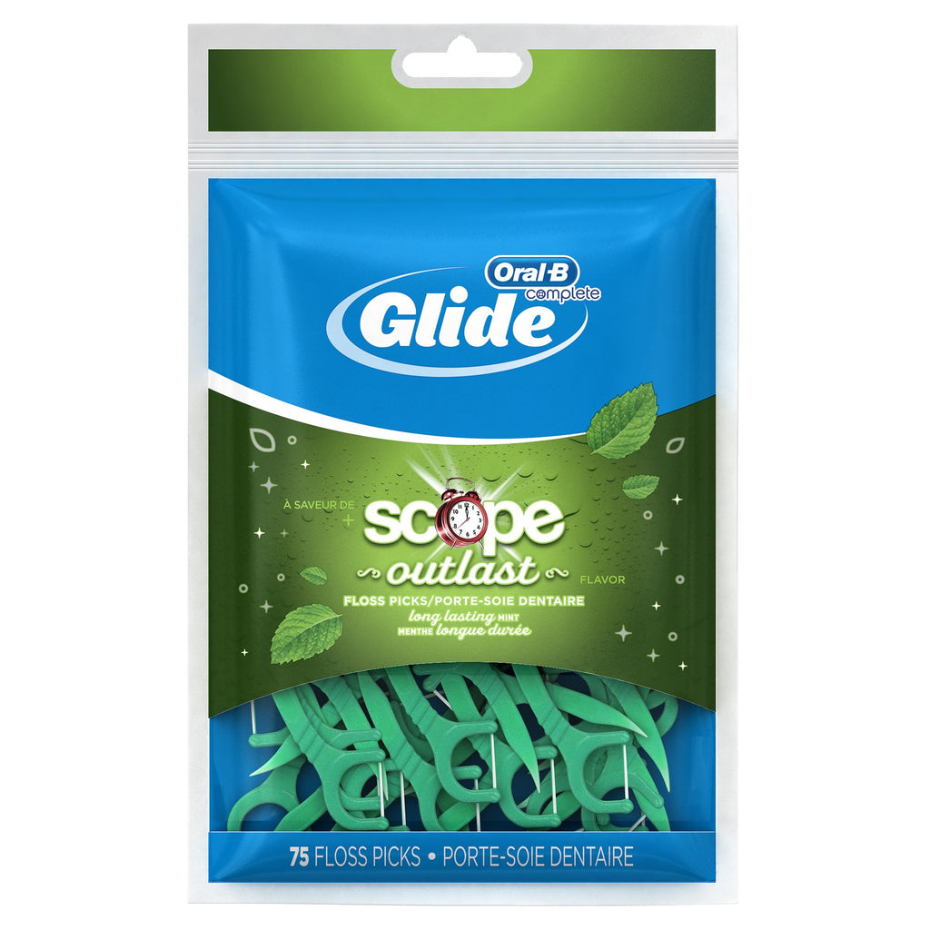 Glide Floss Picks Plusx 40Mm Outlast - Long Lasting Mint - 75 Ct Packaging May Vary
