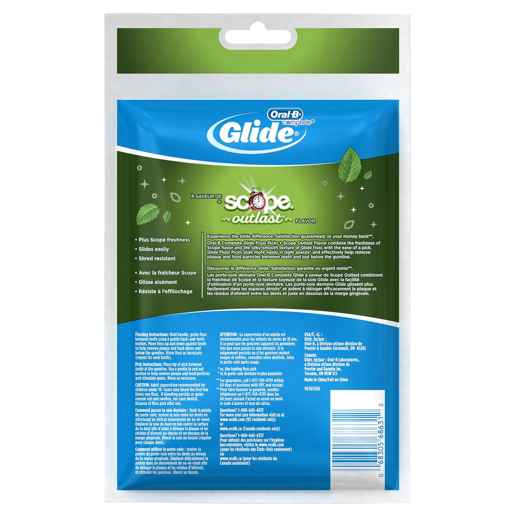 Glide Floss Picks Plusx 40Mm Outlast - Long Lasting Mint - 75 Ct Packaging May Vary