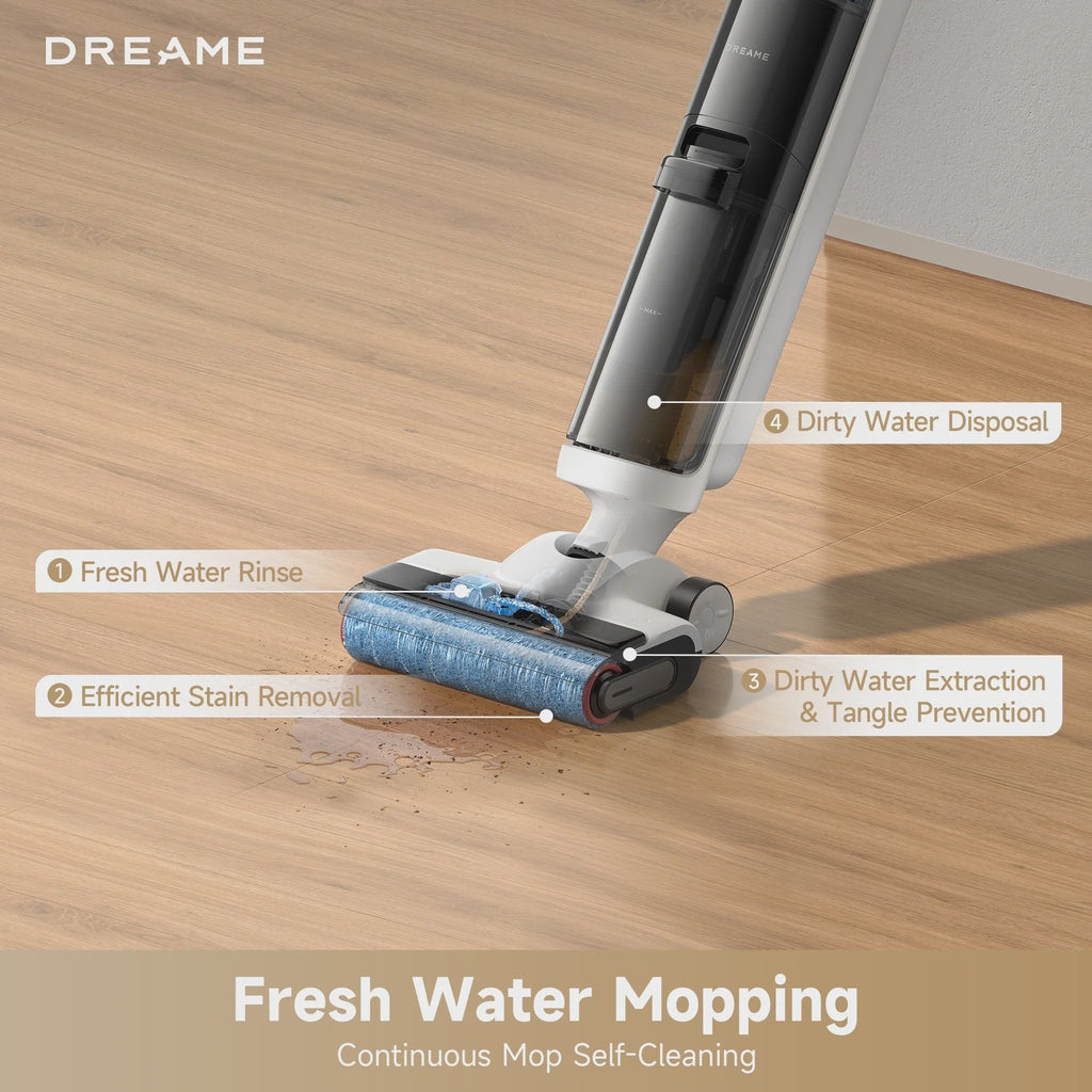 Dreame FloorX 300 Wet Dry Vacuum Cleaner, Vacuum Mop All in One with Auto Self-Cleaning, Floor Cleaner Machine for Hard Floor, 35 Mins Runtime,...