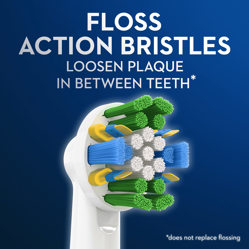 FlossAction Electric Toothbrush Replacement Brush Heads, 6 Count