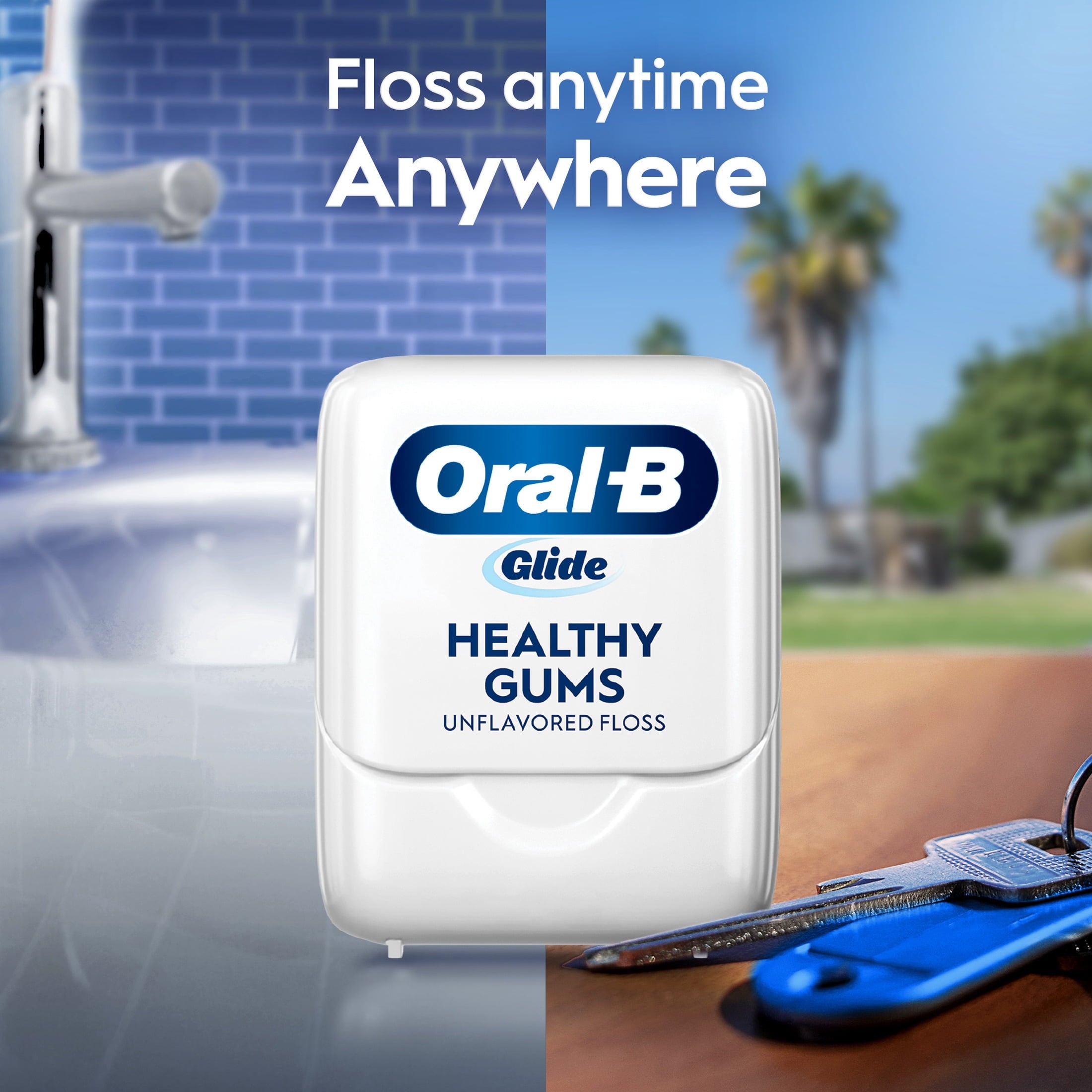 Glide Healthy Gums Unflavored Dental Floss, Value 2 Pack (50m Each)
