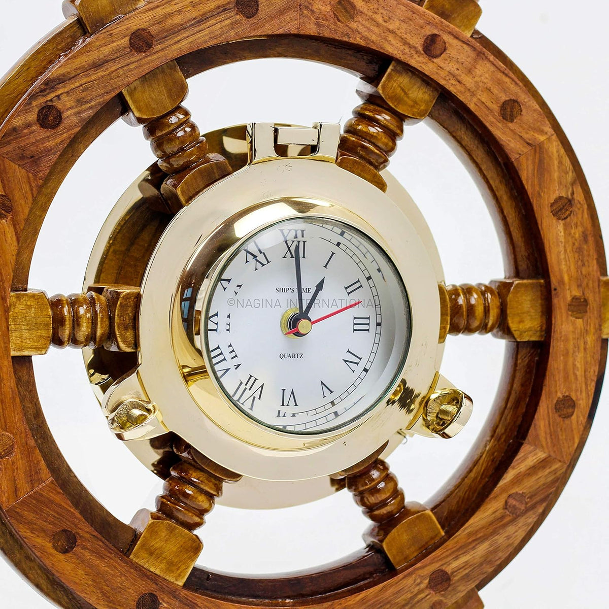 High-end home decoration clock - Sailboat copper hatches and rudder for navigation | Luxury office decorations | Wall decorations | Birthday gifts