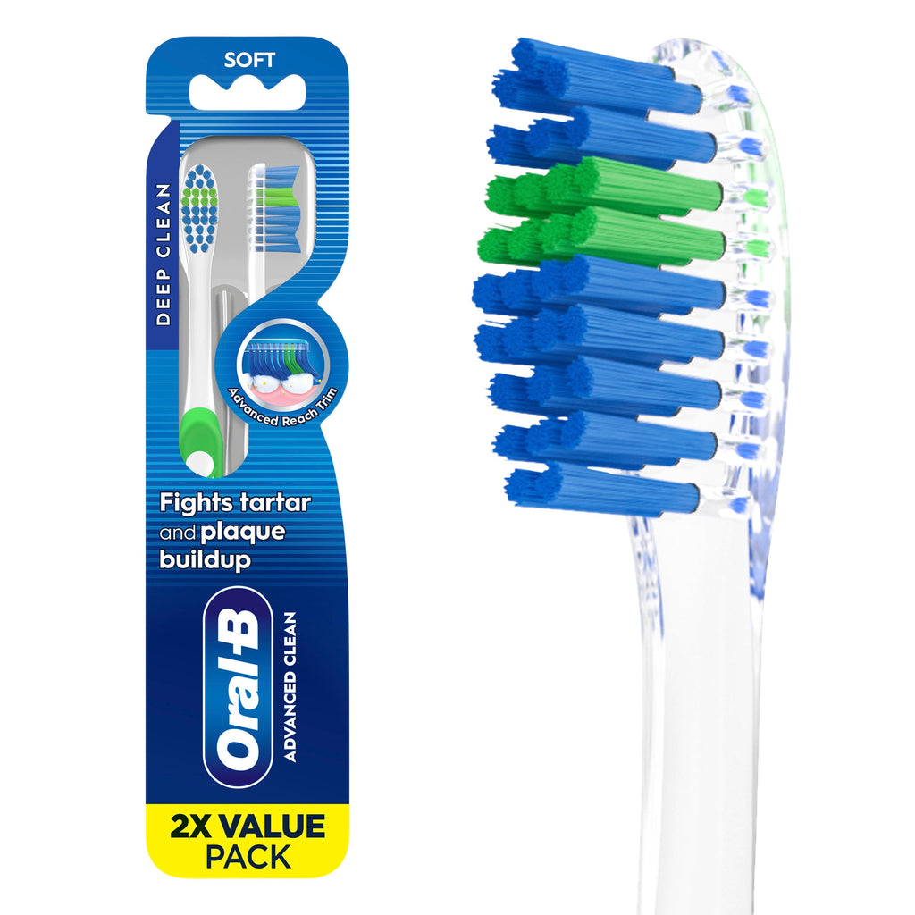 Toothbrush Advanced Clean, Color Changing Bristles, Soft, 2 Count