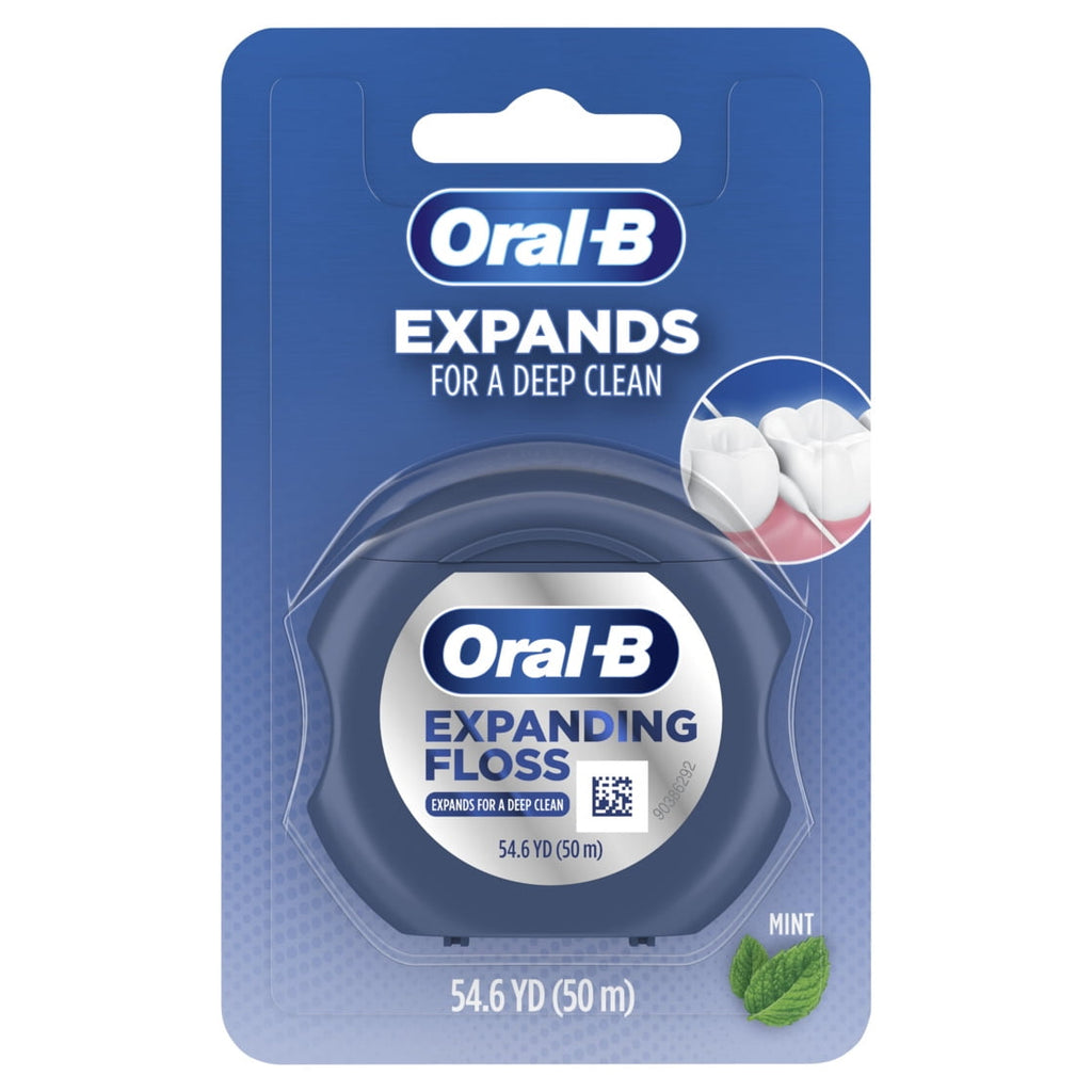 Expandable Ribbon Dental Floss, Mint, Expands for a Deep Clean, 50M