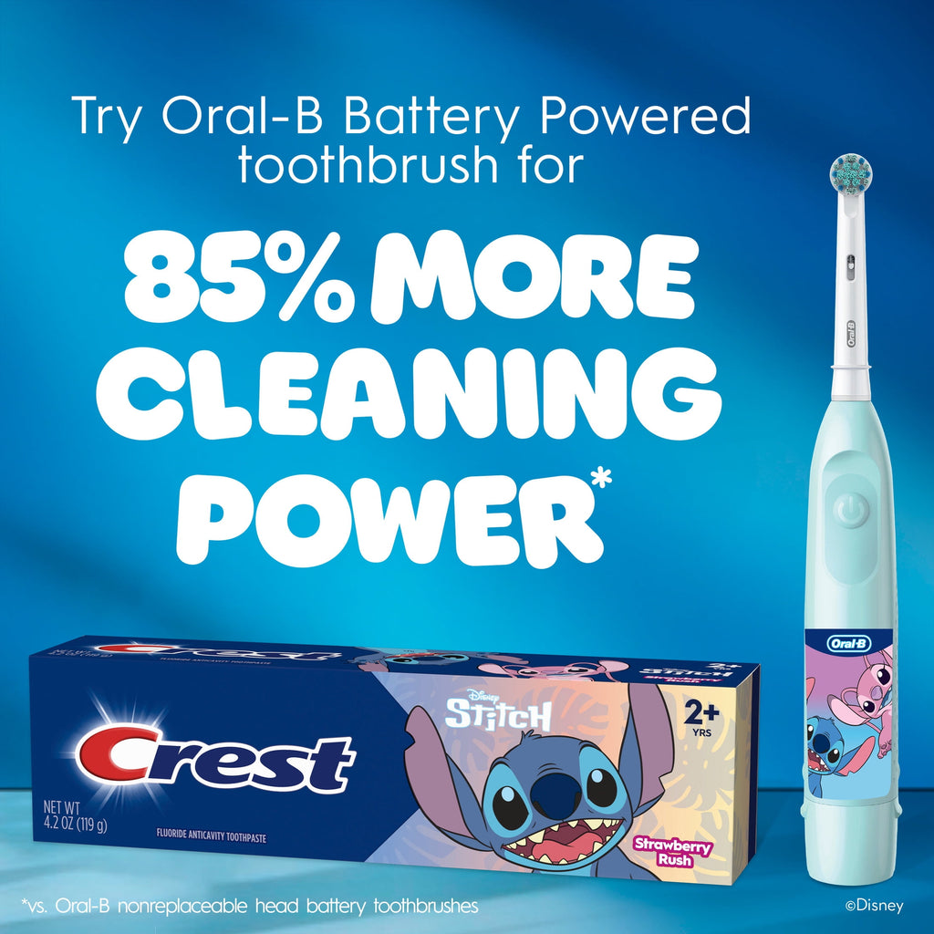 Kids Toothbrush, STITCH Electric Battery Powered Toothbrush for Ages 3+, Extra Soft Bristles