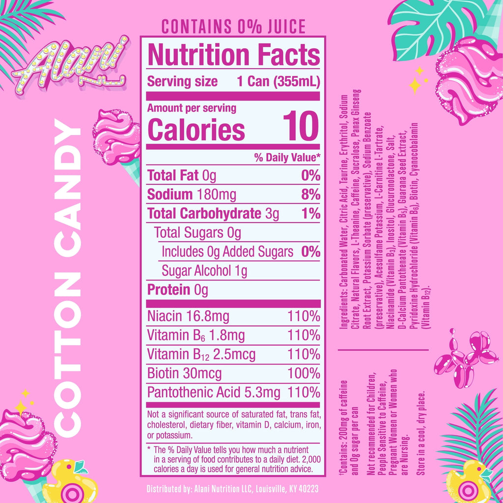Energy Drink Cotton Candy 12oz Pack 2 cans