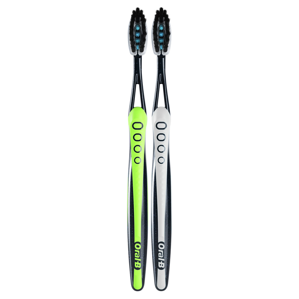 Pro-Flex Charcoal Manual Toothbrush, Adult, Soft Bristle, 2 Count